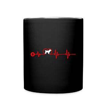 Cocker Spaniel Heartbeat Funny Dog Owners - Full Colour Mug - black - Front