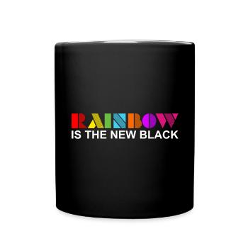 Rainbow Is The New Black Graphic - Full Colour Mug - black - Front