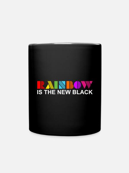 Rainbow Is The New Black Graphic - Full Colour Mug - black