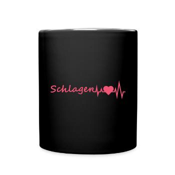 Schlager Herzschlag / Schlager Musik, Volksmusik - Tasse einfarbig - Schwarz - Vorne