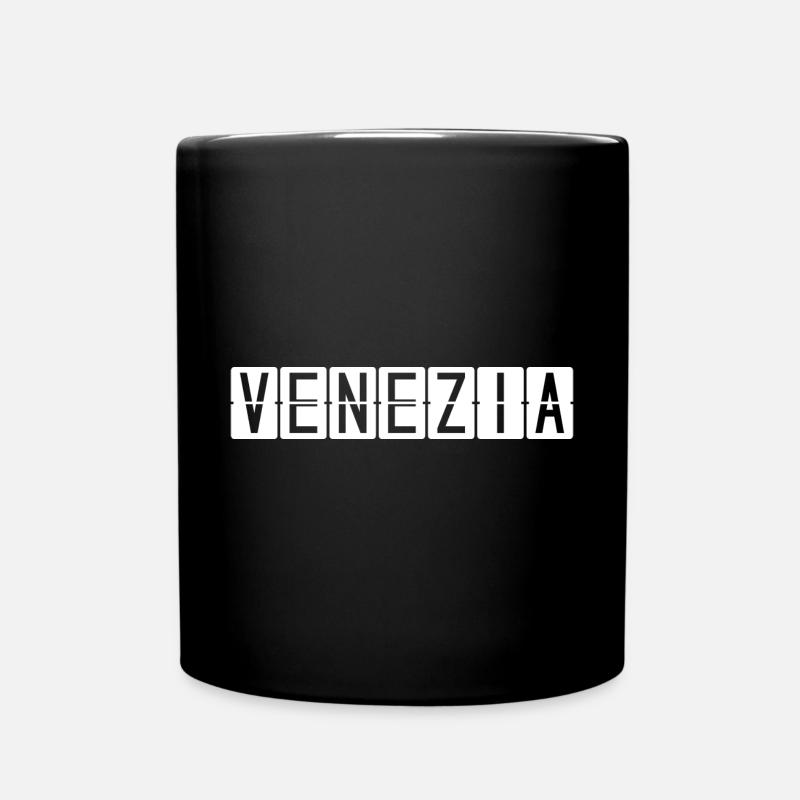 Venezia Flughafentafel - Tasse einfarbig - Schwarz