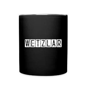 Wetzlar Flughafentafel - Tasse einfarbig - Schwarz - Vorne