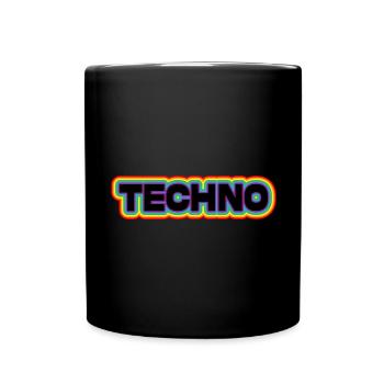 Techno Musik LGBTQ Rainbow | Harter Dark Acid Techno - Tasse einfarbig - Schwarz - Vorne