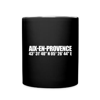 Aix-en-Provence Koordinaten - Tasse einfarbig - Schwarz - Vorne