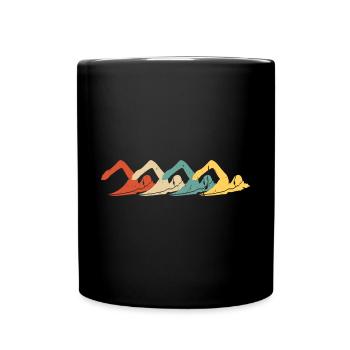 Schwimm Team Retro Schwimmen - Tasse einfarbig - Schwarz - Vorne