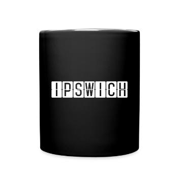 Ipswich Flughafentafel - Tasse einfarbig - Schwarz - Vorne