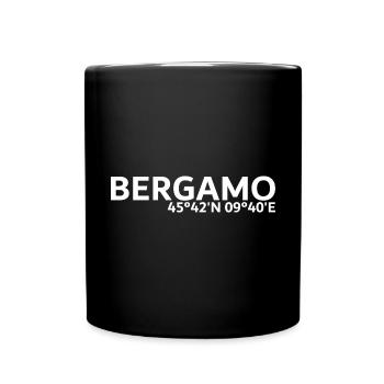 Bergamo Koordinaten - Tasse einfarbig - Schwarz - Vorne