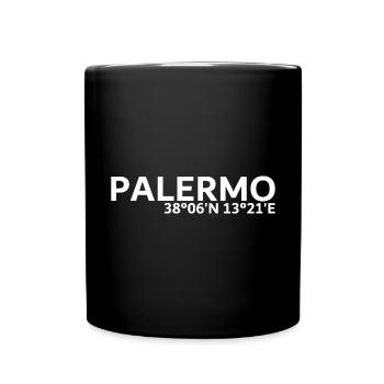 Palermo Koordinaten - Tasse einfarbig - Schwarz - Vorne