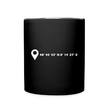 Baden-Baden Koordinaten - Tasse einfarbig - Schwarz - Vorne