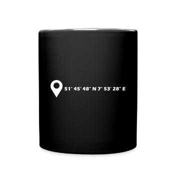 Ahlen Koordinaten - Tasse einfarbig - Schwarz - Vorne