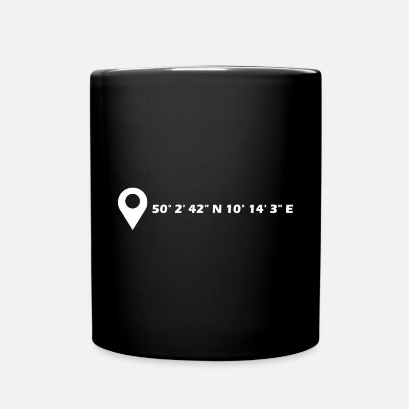 Schweinfurt Koordinaten - Tasse einfarbig - Schwarz