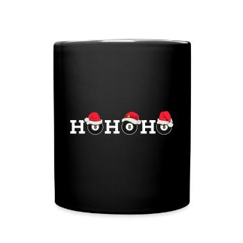 Ho Ho Ho Billard mit Weihnachten - Tasse einfarbig - Schwarz - Vorne