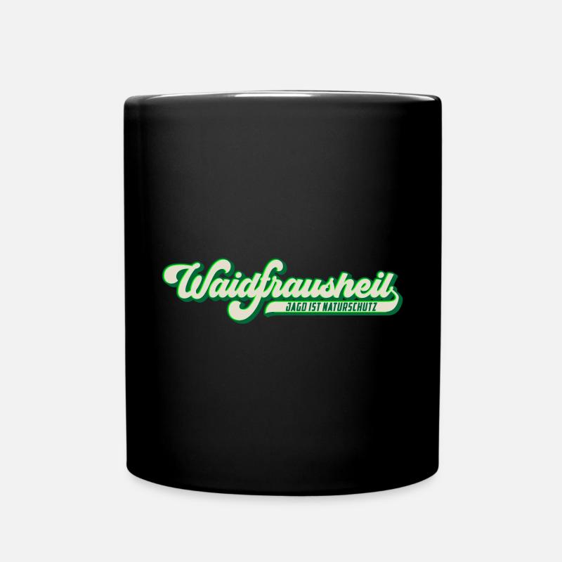 Waidfrausheil | Farben änderbar | Jägerin Huntress - Tasse einfarbig - Schwarz