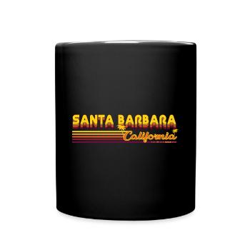 Santa Barbara Kalifornien Retro und Vintage Design - Tasse einfarbig - Schwarz - Vorne