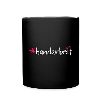 #handarbeit - Tasse einfarbig - Schwarz - Vorne