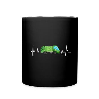 Garbage trucks, garbage day, garbage collection - Full Colour Mug - black - Front