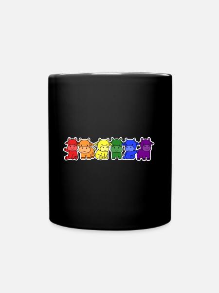 Conception de vache drapeau LGBT + pour les fiers LGBT + - Mug uni - noir