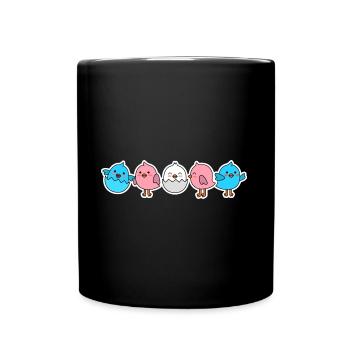 Trans flag chick design for proud trans people - Full Colour Mug - black - Front