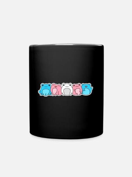 Trans-Flaggen-Frosch-Design für Trans-Menschen - Tasse einfarbig - Schwarz