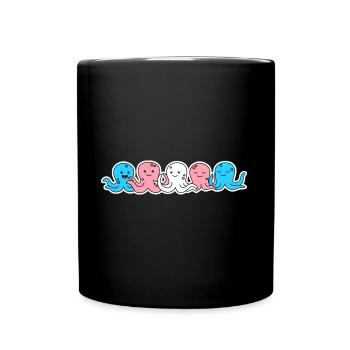 Trans Flag Octopus Design for Trans People - Full Colour Mug - black - Front