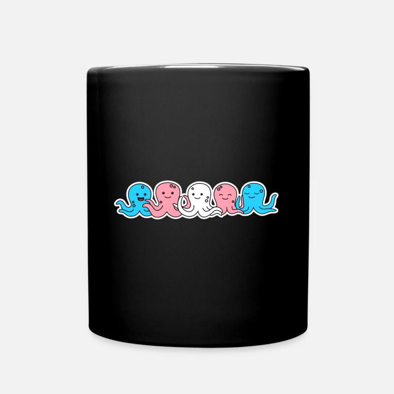 Trans Flagge Octopus Design für Trans Menschen - Tasse einfarbig - Schwarz