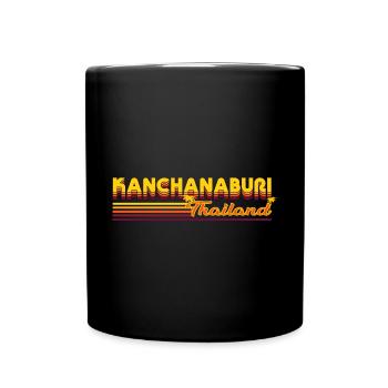 Summery Kanchanaburi holiday and retro design - Full Colour Mug - black - Front