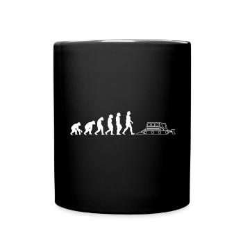 Pistenraupe Evolution Personentransport Ski Piste - Tasse einfarbig - Schwarz - Vorne