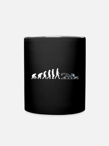 dameuse évolution grue véhicule pente neige - Mug uni - noir