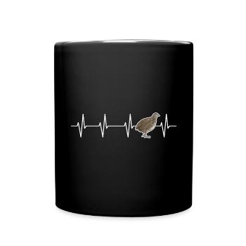 Wachtel Vogel - Tasse einfarbig - Schwarz - Vorne