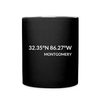 Montgomery, Alabama, United States Coordinates - Full Colour Mug - black - Front