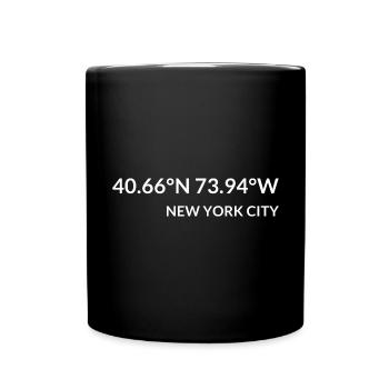 New York City, New York, United States Coordinates - Full Colour Mug - black - Front