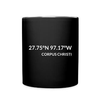 Corpus Christi, Texas, USA Coordinates - Full Colour Mug - black - Front