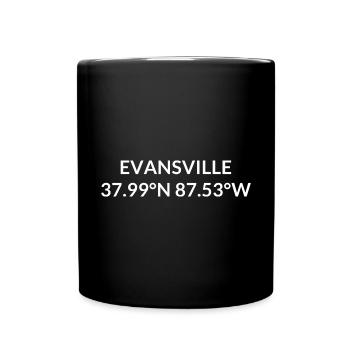 Coordonnées de Evansville, Indiana, États-Unis - Mug uni - noir - Devant