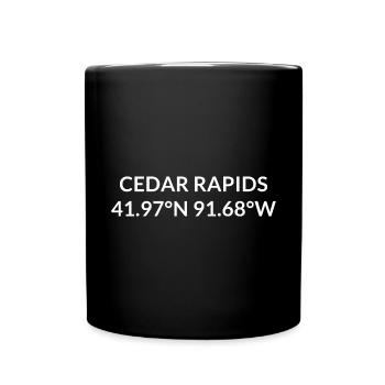 Cedar Rapids, Iowa, USA Coordinates - Full Colour Mug - black - Front