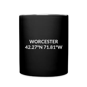 Worcester, Massachusetts, USA Coordinates - Full Colour Mug - black - Front