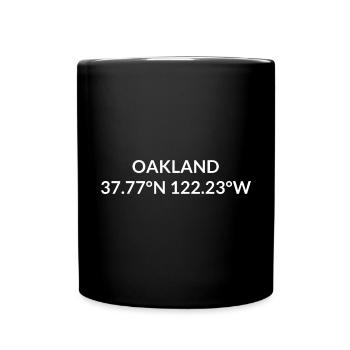 Oakland California United States Coordinates - Full Colour Mug - black - Front