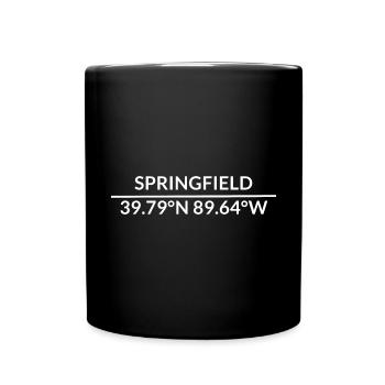 Springfield Illinois USA Koordinaten - Tasse einfarbig - Schwarz - Vorne