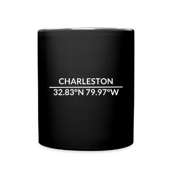 Charleston South Carolina USA Koordinaten - Tasse einfarbig - Schwarz - Vorne
