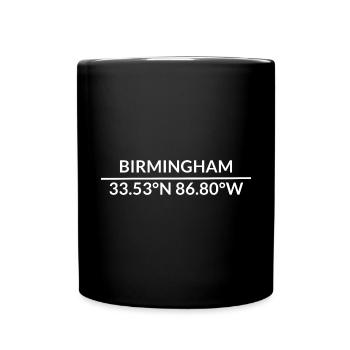 Birmingham Alabama USA Koordinaten - Tasse einfarbig - Schwarz - Vorne
