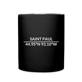 Saint Paul Minnesota USA Koordinaten - Tasse einfarbig - Schwarz - Vorne