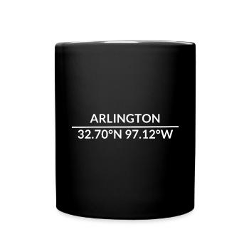 Arlington, Texas, USA Coordinates - Full Colour Mug - black - Front