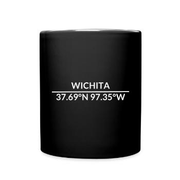 Wichita, Kansas, USA Coordinates - Full Colour Mug - black - Front