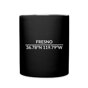 Fresno, California, United States Coordinates - Full Colour Mug - black - Front