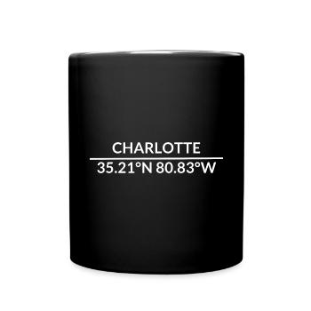 Charlotte North Carolina USA Koordinaten - Tasse einfarbig - Schwarz - Vorne
