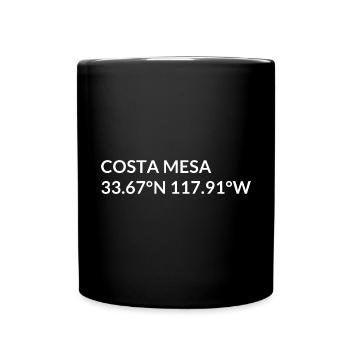 Costa Mesa California USA Koordinaten - Tasse einfarbig - Schwarz - Vorne