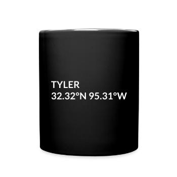 Tyler, Texas, USA Coordinates - Full Colour Mug - black - Front