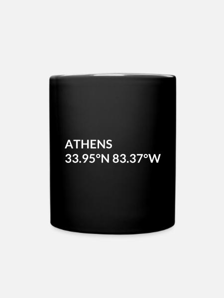 Athènes, Géorgie, États-Unis Coordonnées - Mug uni - noir
