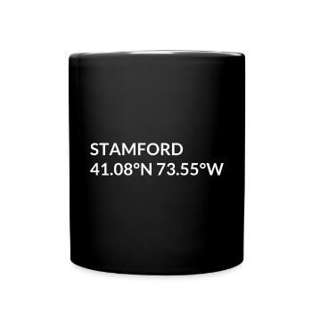 Stamford, Connecticut, USA Coordinates - Full Colour Mug - black - Front