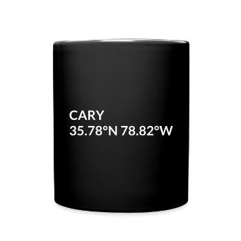 Cary, North Carolina, United States Coordinates - Full Colour Mug - black - Front