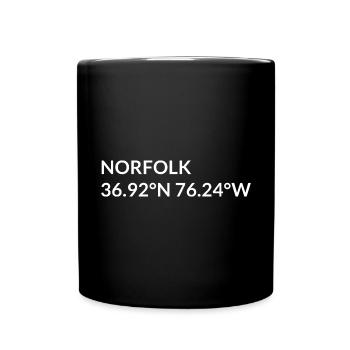 Norfolk, Virginia, USA Coordinates - Full Colour Mug - black - Front